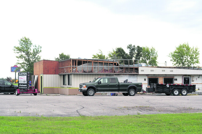 A Thief River Falls landmark, The Lantern/Kife’s, is in the process of being demolished. The original quonset that was Kife’s Cafe became visible earlier this week when the sheet metal siding was removed from the building. 
