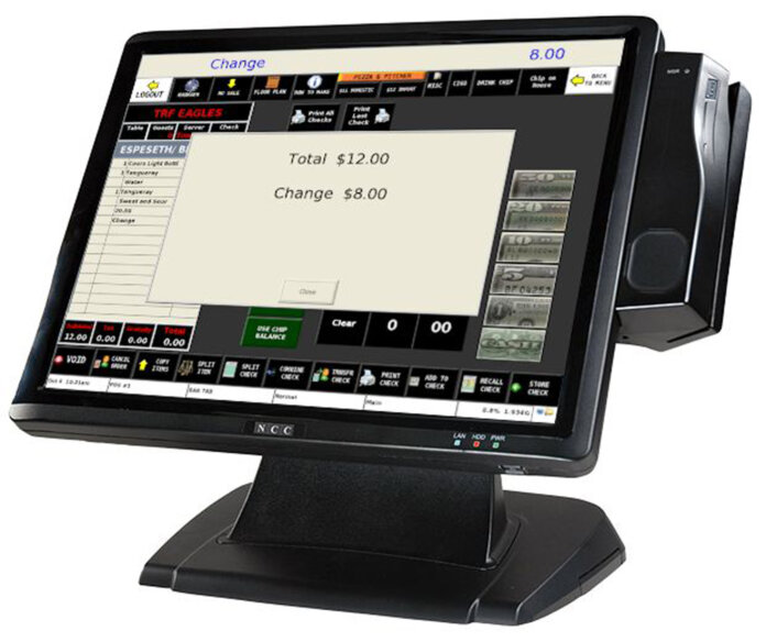 This is one of the Point of Sale terminals used at the Eagles Club in Thief River Falls. The sophistocated system can be used to track labor, sales and even inventory down to the number of ounces and type of alcohol used in drinks. 