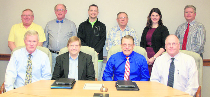 The Thief River Falls City Council handled various organizational matters and other business Tuesday, Jan. 6. Pictured are (front row) City Attorney Paul Ihle; Ken Schmalz, council member at large who is serving as vice mayor this year; Mayor Brian Holmer; City Administrator Larry Kruse; (back row) Council Members Curt Howe, Ward 1; Don Sollom, Ward 2; Josh Hagen, Ward 3; Jerald Brown, Ward 4; Rachel Prudhomme, Ward 5; and Steve Narverud, council member at large.