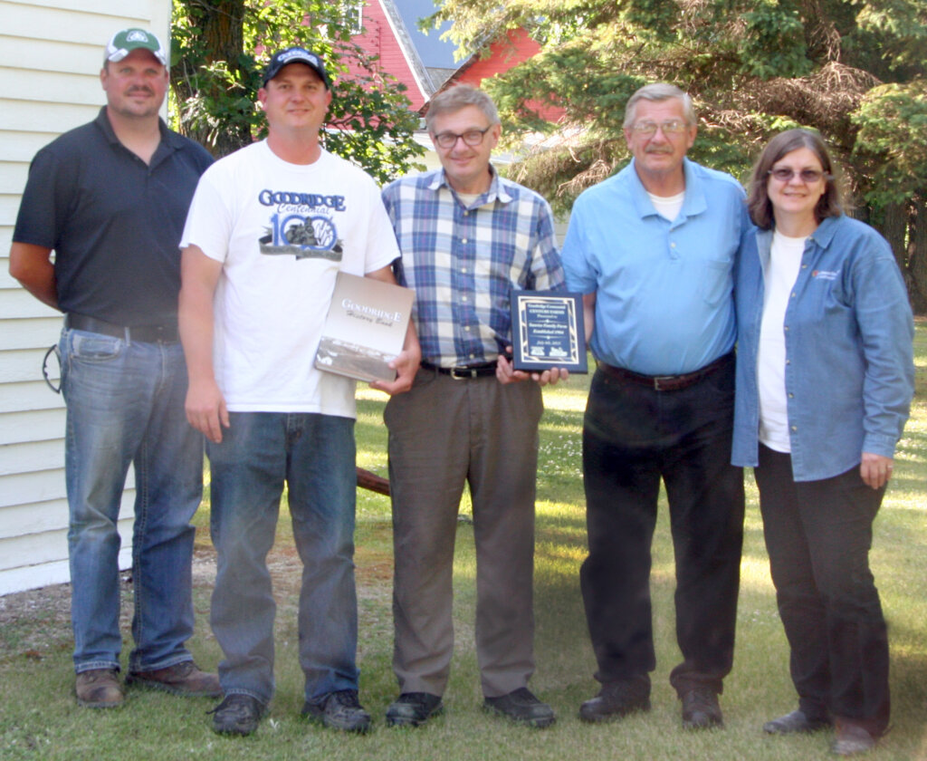 Members of the Hanson Family will be recognized during the Pennington County Fair on Sunday, July 19, following the Fashion Review in the Bus Garage at 1 p.m. Pictured from left to right are: Ross Hegge, Ben Hanson, Dean Hanson, Dale and Dawn Hanson.